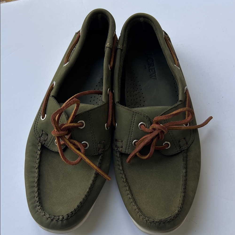 J. Crew Factory Men’s Nubuck Leather Boat Shoes -8M